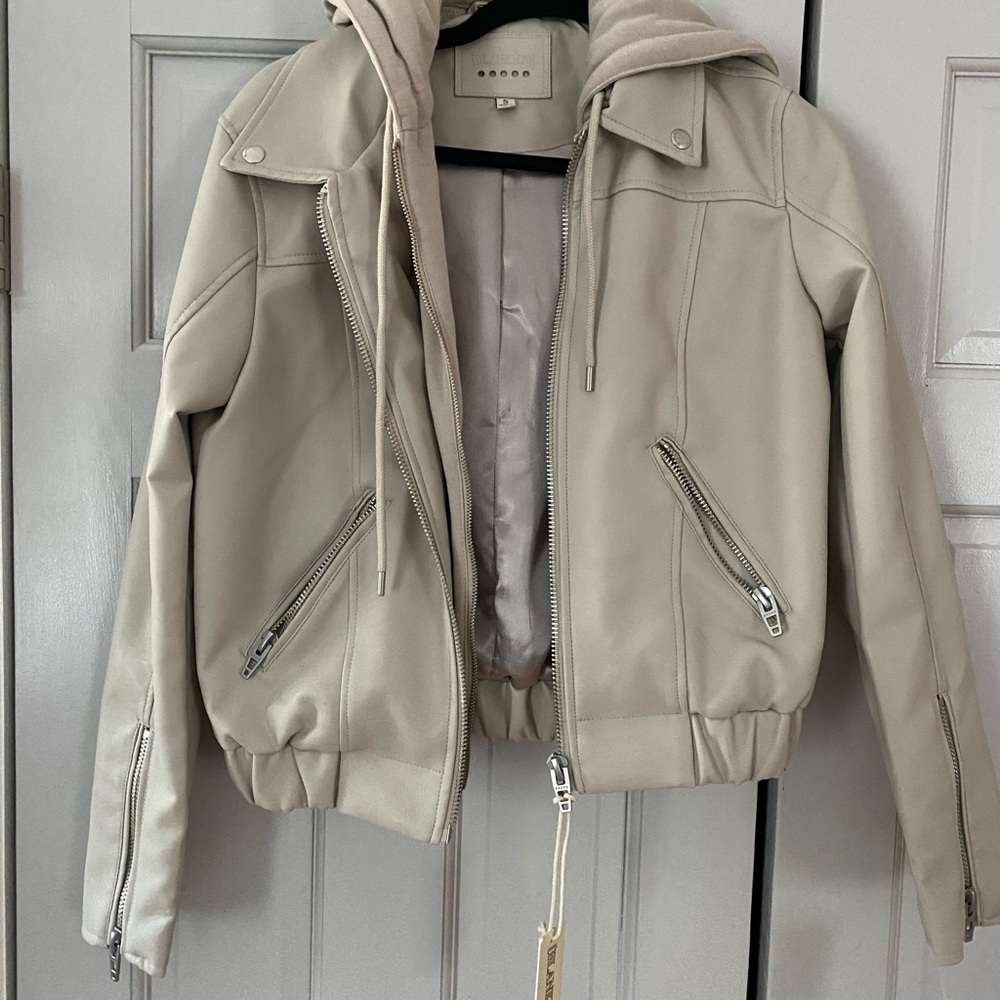 BLANKNYC Beige Faux Leather Jacket NWT